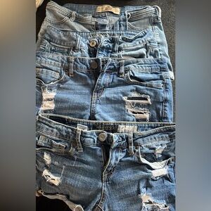 Jean shorts.